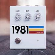1981 Inventions DRV2 No.3 white overdrive distortion guitar pedal with clear knobs