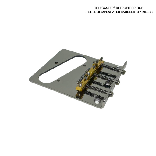 Hipshot Telecaster® Retrofit Bridge 3 HOLE COMPENSATED SADDLES STAINLESS echoinox singapore