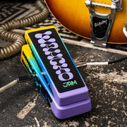 JAM Pedals Wahcko MK 2 wah pedal in front of a hollow-body guitar