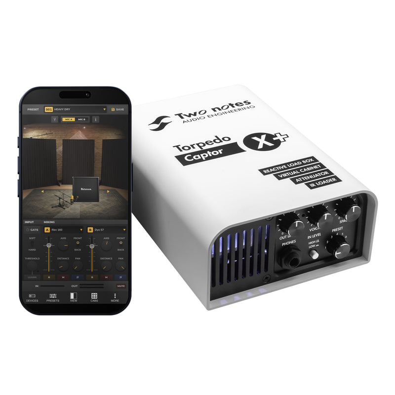Two Notes Captor X+ (X-Plus) Compact Reactive Load Box, Attenuator, DynIR Cab Sim, IR Loader & Stereo Expander