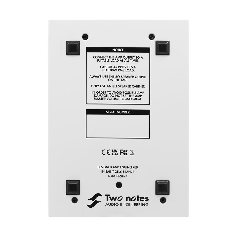 Two Notes Captor X+ (X-Plus) Compact Reactive Load Box, Attenuator, DynIR Cab Sim, IR Loader & Stereo Expander