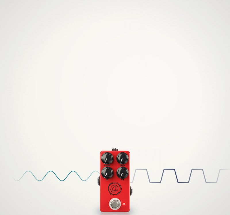 JHS AT Mini distortion pedal with a clean-to-clipped signal path, mobile banner