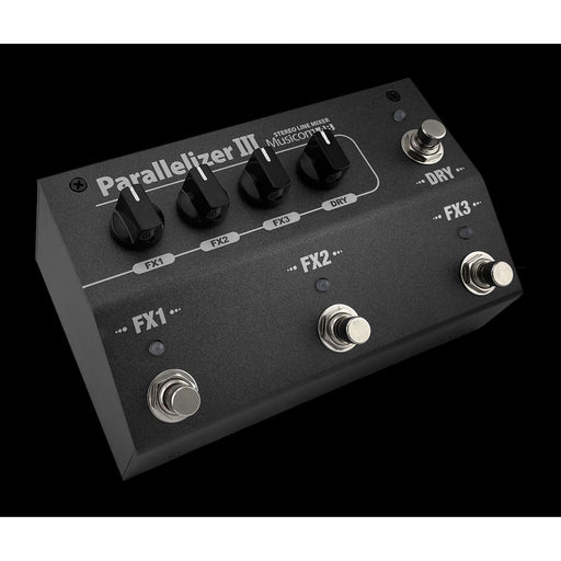 Musicomlab Parallelizer 3 angled view showing the enclosure and control layout