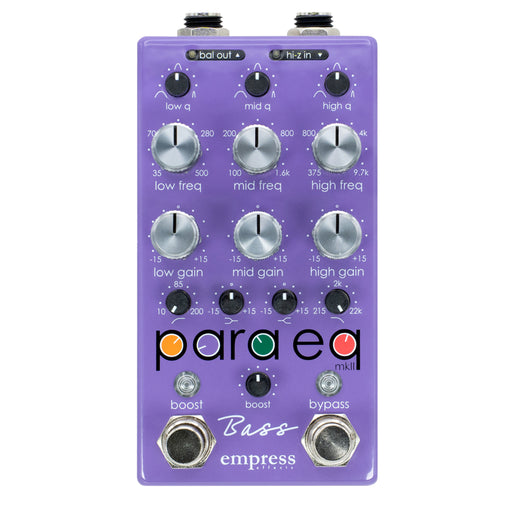 Empress Effects Bass ParaEq parametric EQ pedal for bass, top view